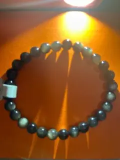 底値！天然石　シルバーオブシディアン　ブレスレット