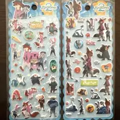 ズートピア2 キャラクター　ぷっくりシール　立体　2枚セット