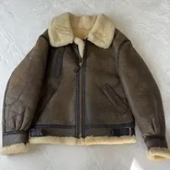 アヴィレックス　B-3 フライトジャケット　ムートン　ボア　ブラウン　XL