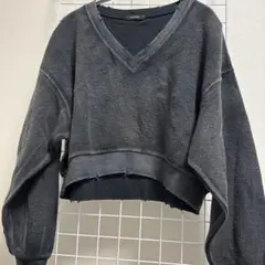 JEANASIS Vネッククロップドスウェット Fサイズ ブラックのサムネイル
