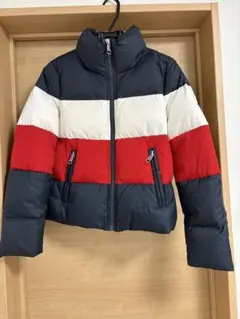 トミーヒルフィガー　美品　ダウン　ジャケット　3色ボーダー　レディース　XS