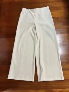 H&M ホワイト ワイドパンツ イージーパンツ　Mサイズ　オフィス　ウエストゴム
