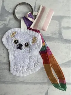ハンドメイド 刺繍 シーズー バッグキーホルダー 犬 うちの子 - メルカリ