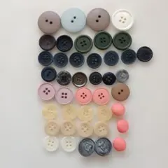 多色 丸型ボタン 42個まとめ売り さまざまなサイズ