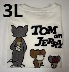 【新品】トム&ジェリー　サガラ刺繍　半袖　シャツ　トム　ジェリー　アイス　3L