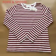 新品　FORK & SPOON ボーダーカットソー ホワイト×レッド　Free