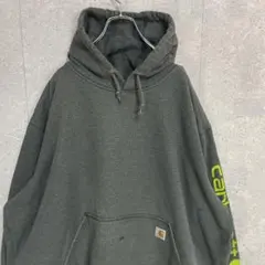 カーハート　刺繍ロゴ　グレー　ビックサイズ　スウェットパーカー　3XL