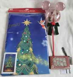 ディズニー クリスマス タペストリー 手持ちバルーン カードケース 3点セット