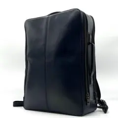 極美品✨マザーハウス　リュック　ザダン　2way　紺　レザー　ビジネス　A4のサムネイル