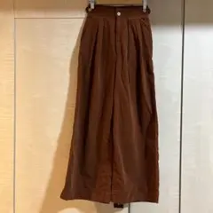 YANUK ブラウン コーデュロイ ワイドパンツ