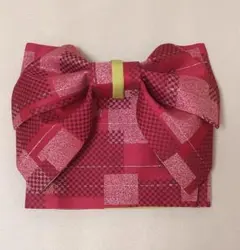 作り帯　浴衣用　ピンク系