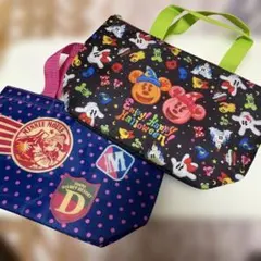 Disneyミッキー ミニー ハロウィン 保冷ランチバッグ・2枚セット・未使用