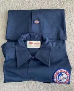 豆小豆　様。　ディッキーズ 企業刺繍ロゴ ワークシャツ ネイビー L 半袖