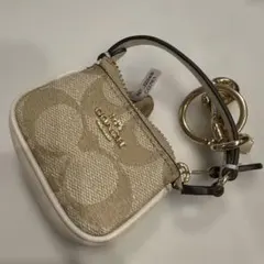COACH コインケースキーホルダーベージュ J2248 キーリンク