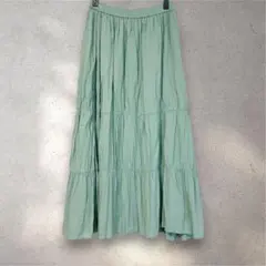 FREAK'S STORE ティアードロングスカート グリーン F リネン混のサムネイル