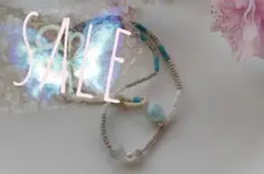 チョーカー　天然石シルバームーンストーン 　ラリマー