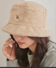 【MOZ】フリース ベージュ バケットハット