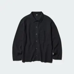 UNIQLO ミラノリブシャツカーディガン　ブラック　M