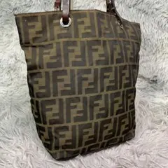 美品 FENDI フェンディ ズッカ ハンドバッグ トートバッグ 総柄 ブラウン