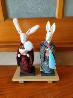 ウェルカムドール ちりめんうさぎの新郎新郎 ハンドメイド - メルカリ