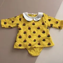 ミッフィー 花柄ロンパース 黄色 70-80cm