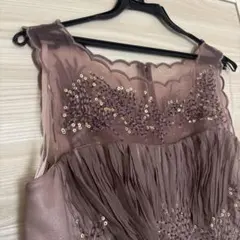 薄紫 ピンク ビーズ刺繍 ドレス 結婚式 パーティー