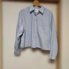 jWANＤERSON ユニクロコラボ青系ストライプ ボタンダウンシャツＸＬ