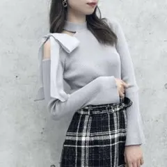 dazzlin ダズリン ワンショルリボンニットトップス