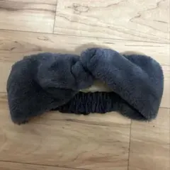 グレー ファー ヘアバンド ツイスト