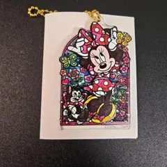 ディズニー 二層アクリルキーホルダー ミニーマウス ステンドグラス風