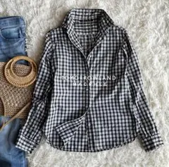 トゥモローランドMACPHEE エリ袖口ワイヤー入り技ありチェックシャツブラウス