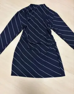 H&M ネイビー ストライプ ワンピース Sサイズ