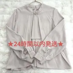 ルイルエブティック　ボウタイ長袖ブラウス(ライトベージュ) 3L 大きめ　美品