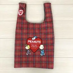 新品タグ付き　スヌーピー　マルシェショッピングバッグ　トートバッグ　チェック