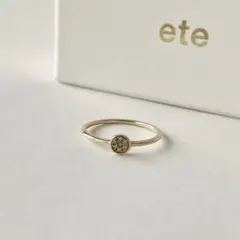 美品⭐️ete⭐️K10 YG ブリリアント ブラウンダイヤモンド リング 7号