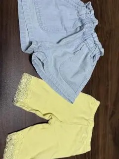 ハーフパンツセット ライトブルー・イエロー 2点セット 80cm