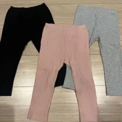 UNIQLO リブ長ズボン90 3本セット