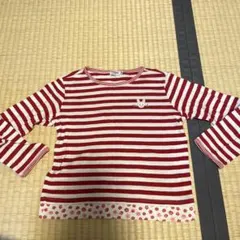 MIKI HOUSE 赤白ストライプ 長袖カットソー 120
