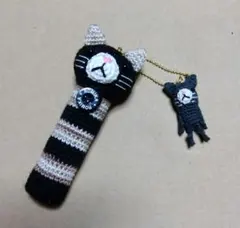 ハンドメイド　猫のリップケースとキーホルダー