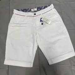 新品タグ付き　ikka綿ハーフパンツ　Lサイズ白のサムネイル