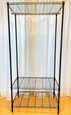 【完成品】ハンガーラック 棚板可動 ワードローブ スチールラック 送料無料 収納