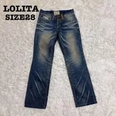 00s Lolita Jeans ワイドフレアデニム y2k 平成 白ステッチ - メルカリ
