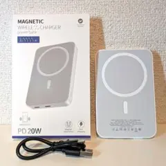 MagSafe対応 モバイルバッテリー マグネット式 ワイヤレス 2台同時充電