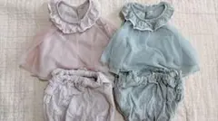 フリル付きトップスとショートパンツセット 80cm