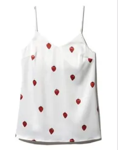 ジェラートピケ いちご柄 キャミソール　PARIYAコラボ　カップ付き