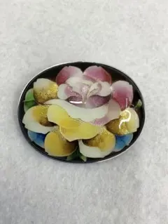 13.872【ブローチ】七宝焼　ヴィンテージ　アンティーク　アクセサリー