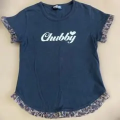 CHUBBYGANG Tシャツ 110cm ブラック ヒョウ柄フリルのサムネイル
