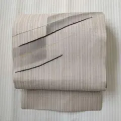 【夏名古屋帯】シャリ感が心地よい麻帯＊モダンデザイン×相良刺繍 Obiのサムネイル