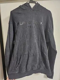 REPLAY JEAN ATELIER フード付きパーカー グレー