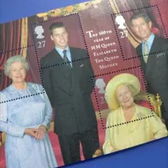 4267 外国切手 イギリス エリザベス女王母 100周年 記念 小型シート